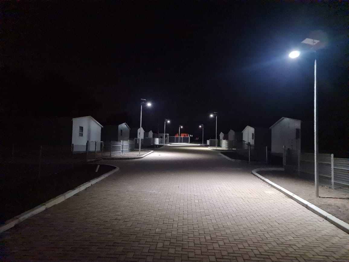 Estate street lighting at night